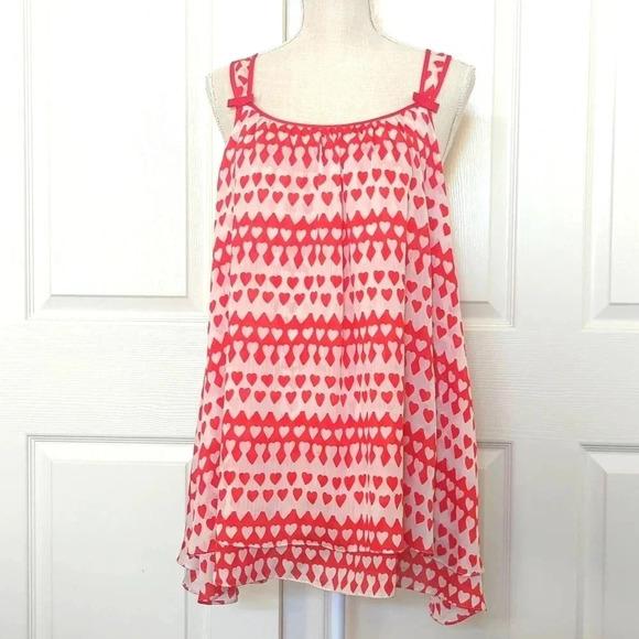 Kate Spade Chemise Red Hearts Bows - Picture 2 of 7